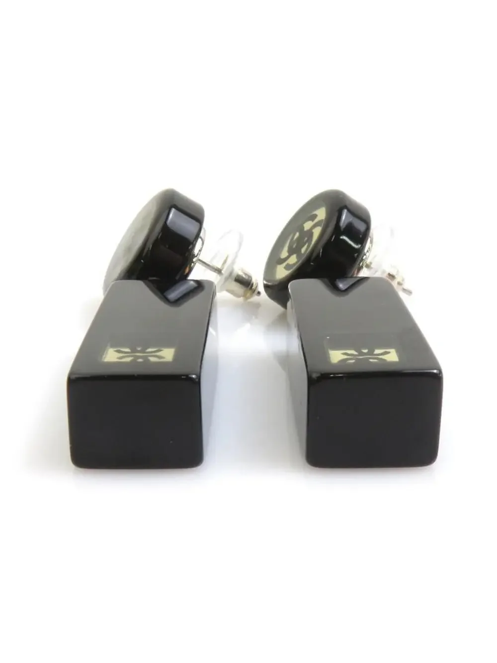 Auth Chanel Cc Logo Pierce Earrings #339539C38B